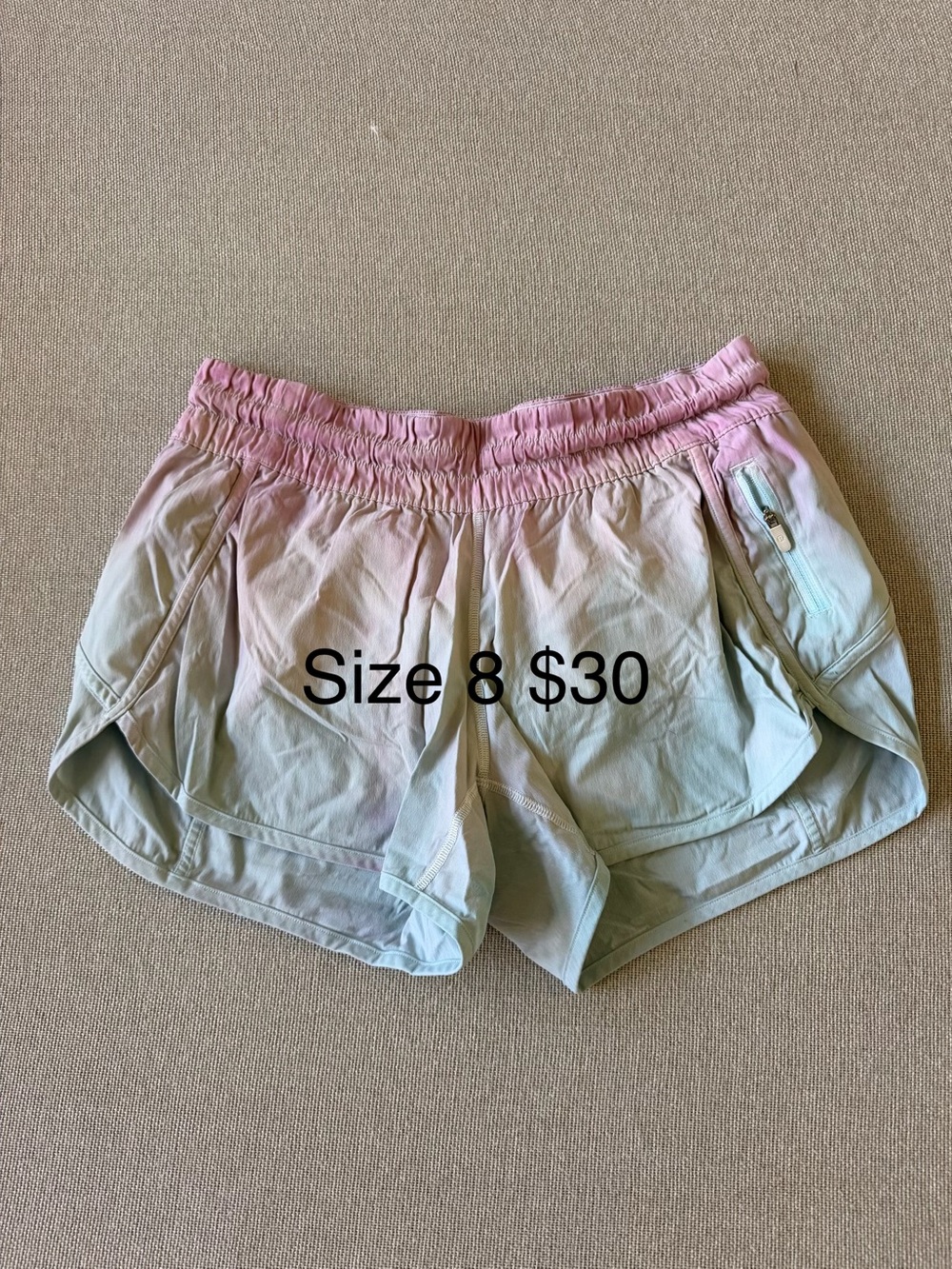 lululemon athletica Pink to Light Green Ombre Athletic Shorts